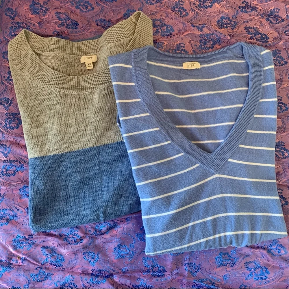 Two J. Crew Factory Periwinkle Sweaters - Picture 2 of 13